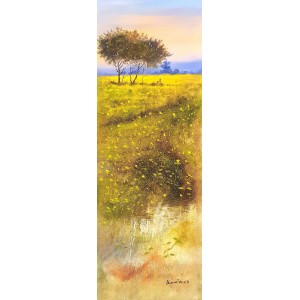 Tahir Bilal Ummi, 12 x 36 Inch, Oil on Canvas, Landscape Painting, AC-TBL-076
